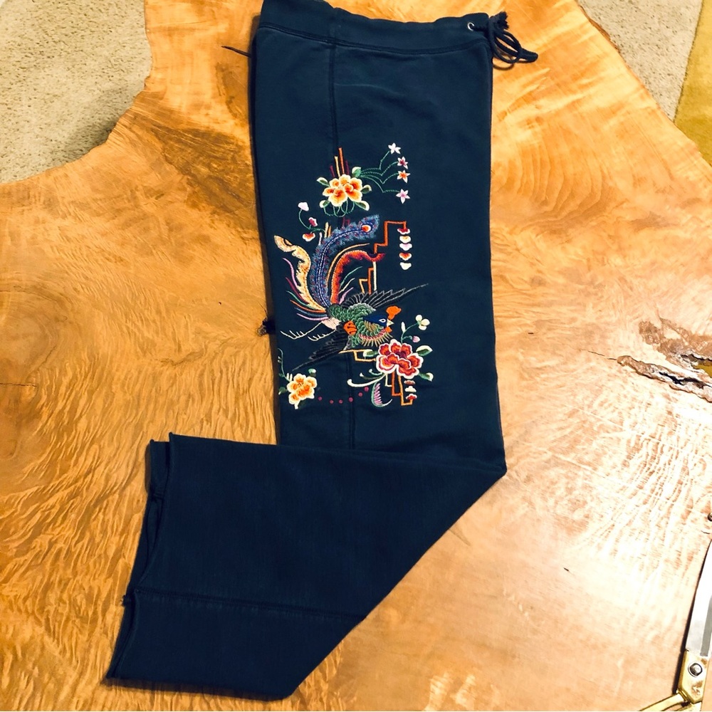 Lucky Brand Vintage Embroidered Sweatpants Navy XS